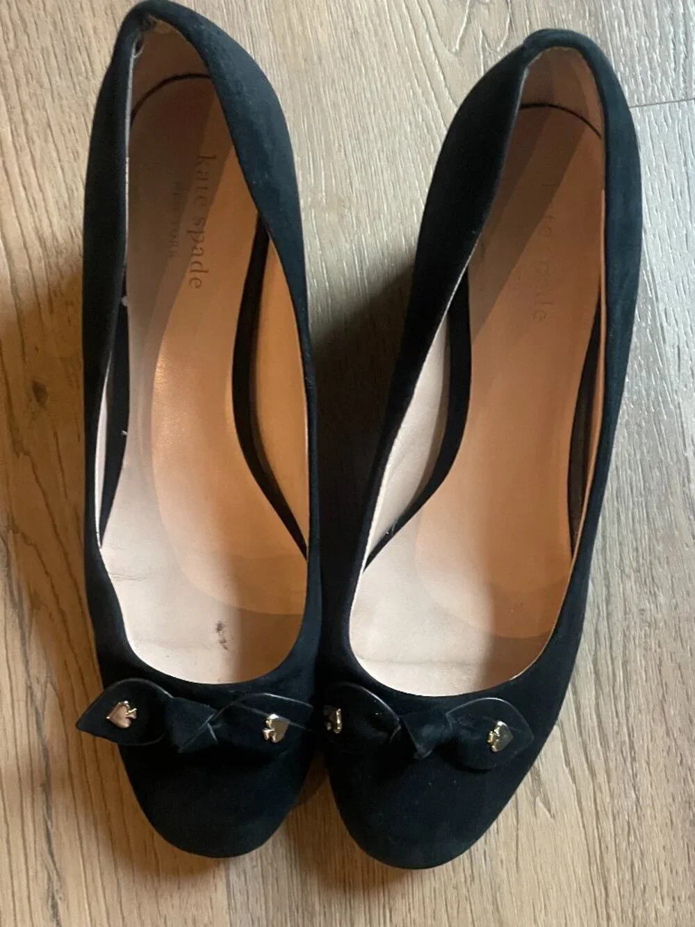 Kate Spade New York Benice Suede Block Heel Pumps Shoes Black Size 7M